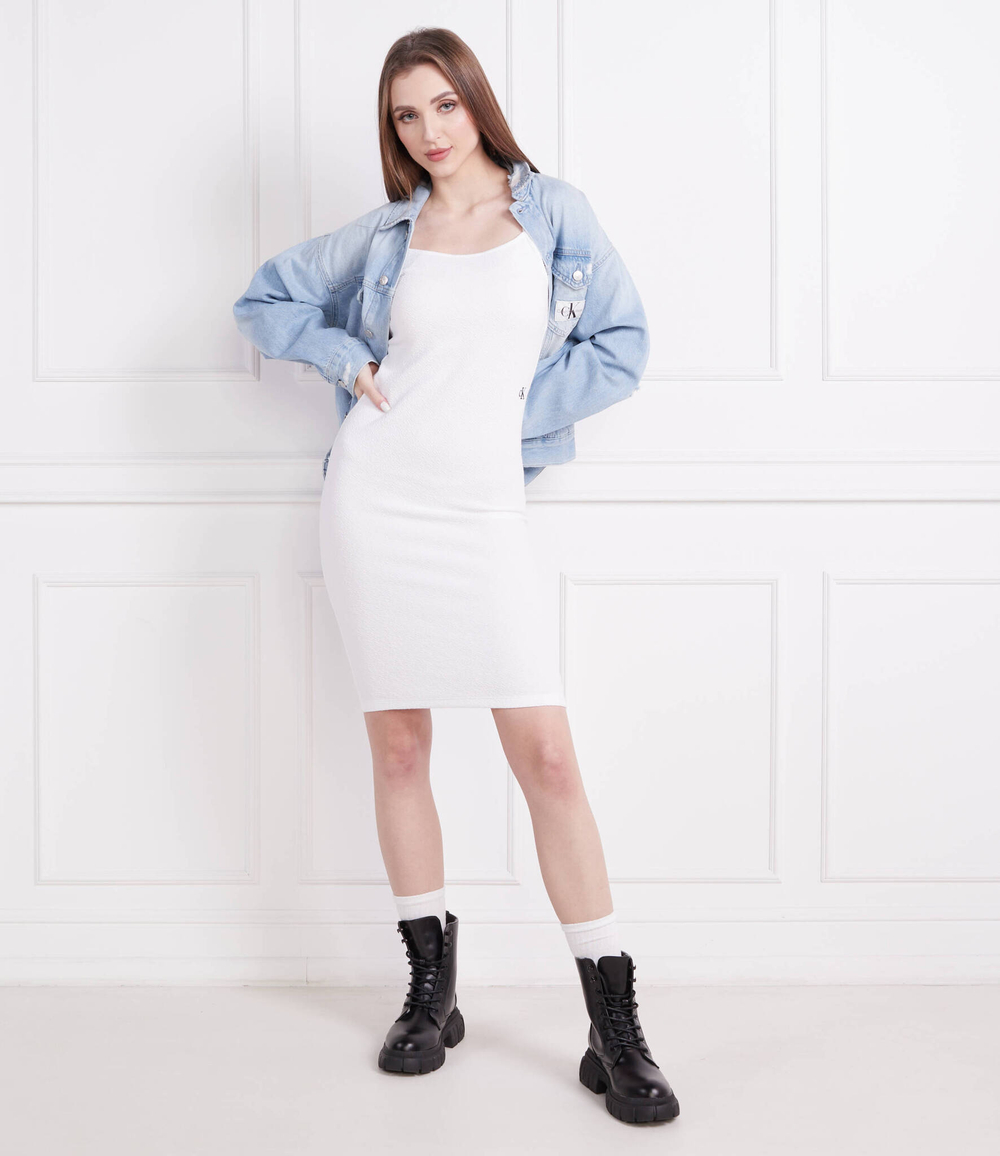 Платье SLUB RIB STRAPPY DRESS CALVIN KLEIN JEANS - белый(J20J221149)