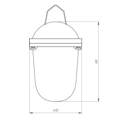 Светильник ЭРА НСП 02-100-001 без решетки Желудь сталь / стекло IP54 E27 max 100Вт 262х172 белый | Светильники НСП (Желуди)