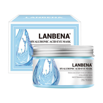 Патчи Lanbena для глаз от отеков и темных кругов, 50 шт, Hyaluronic Acid Eye Mask, 90 гр