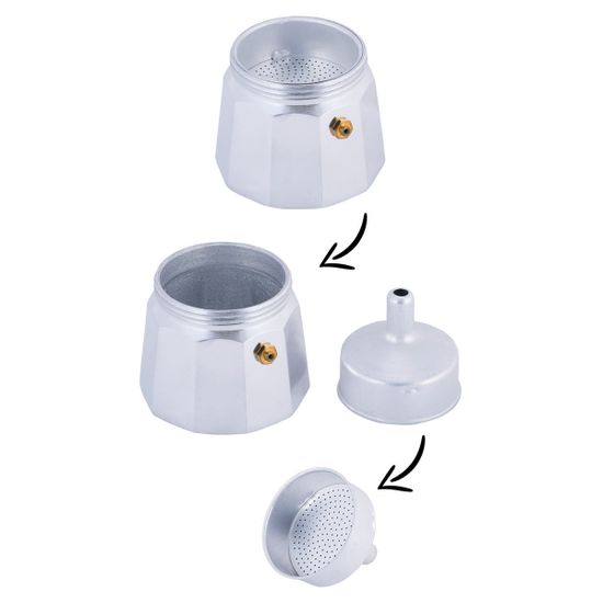 Кофеварка гейзерная 150 мл. 3 порции Kamille КМ 2500 из алюминия