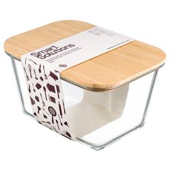 Контейнер для запекания и хранения прямоугольный Eco Store с крышкой из бамбука, 2,5 л
