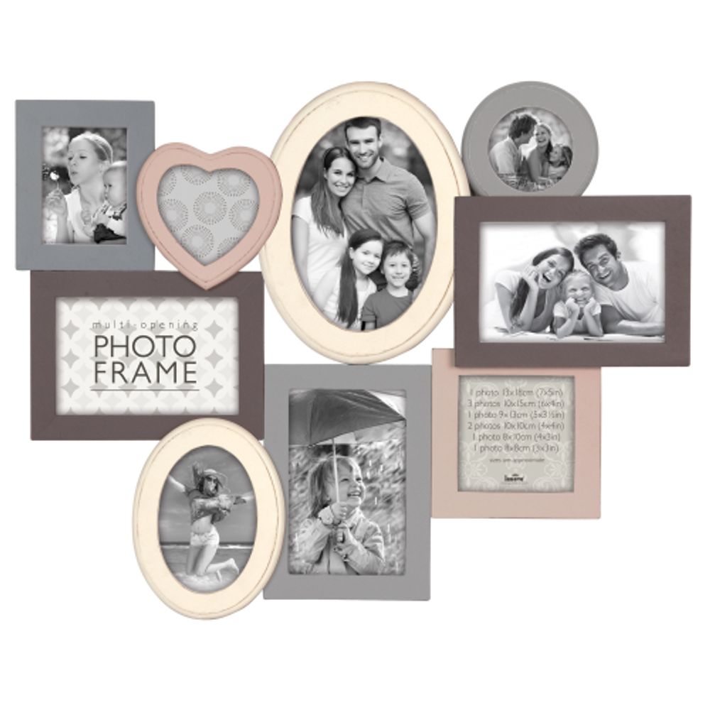 Innova PI03437 фоторамка 9 фото 1 х 13*18, 3 х 10*15, 1 х 9*13, 2 х 10*10, 1 х 8*10, 1 х 8*8 Madeira | Innova