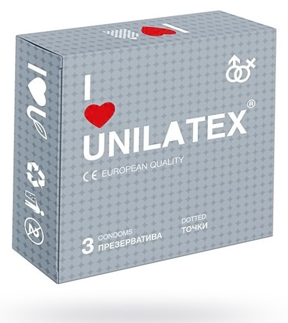 Презервативы Unilatex Dotted с точками №3 шт
