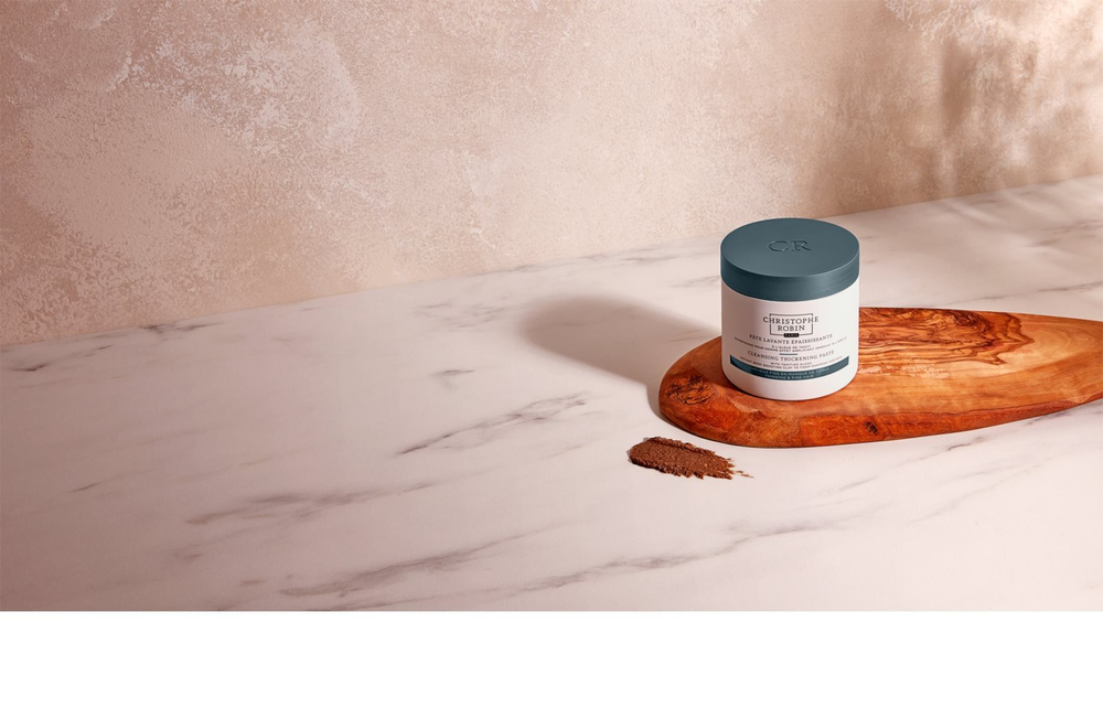Christophe Robin Cleansing Thickening Paste with Tahitian Algae - отшелушивающий шампунь для ослабленных и выпадающих волос /   250  ml  / GTIN 5056379590661