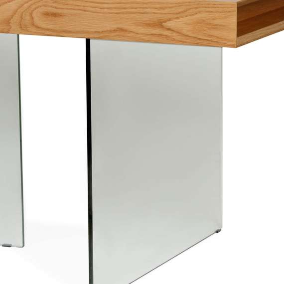 Обеденный стол Somerset 200x100 см, шпон дуба, ножка из стекла