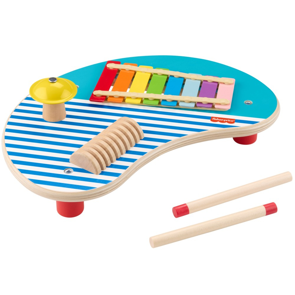 Fisher Price HXT91 — Музыкальный столик Fisher-Price деревянный с инструментами — фото 2
