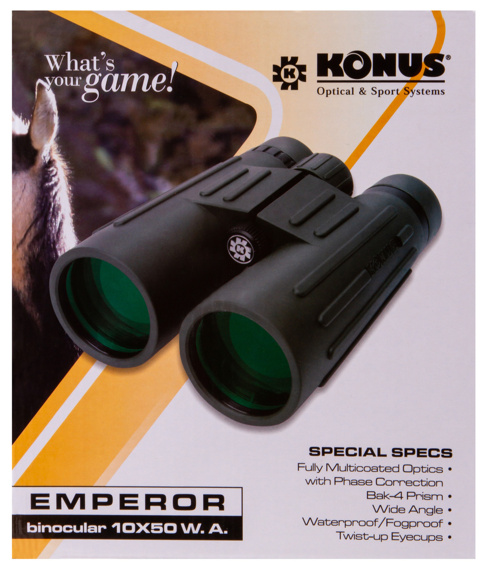 Бинокль Konus Emperor 10x50 WA Green