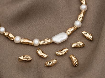 Бусина "Мятый металл" 9мм (1 штука)