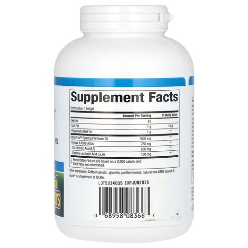 Natural Factors, OmegaFactors, Ultra Prim, масло примулы вечерней, 1000 мг, 240 капсул