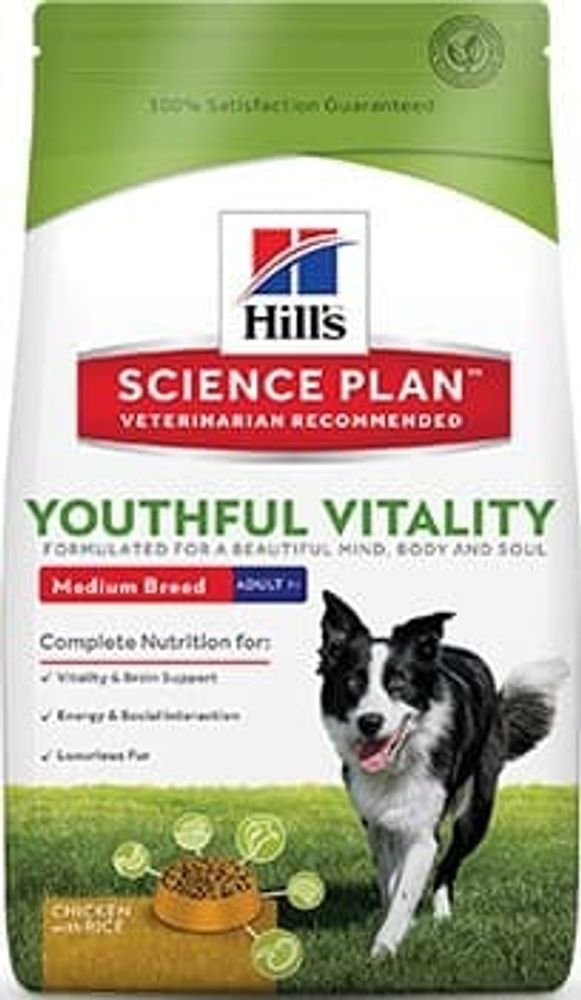 Хилс SP 750г. Canin Adult 7+ Youthful Vitality Medium с курицей и рисом