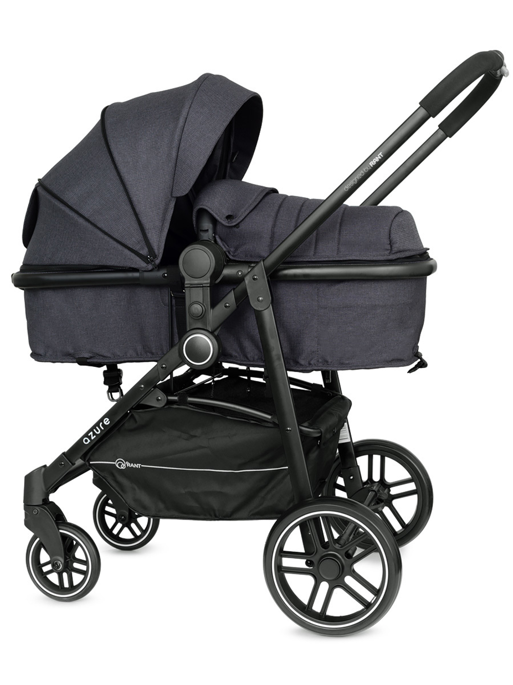 Коляска детская 2-в-1 Rant "AZURE Trends" RA147 alu. Jet Carbon