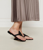 Кожаные вьетнамки MILLER DECO TORY BURCH - черный(161424)