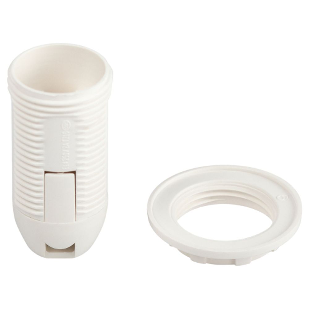 Патрон ЭРА Е14 с кольцом пластик белый без наклейки групповая упаковка 50 шт | Патроны, переходники, ПРА