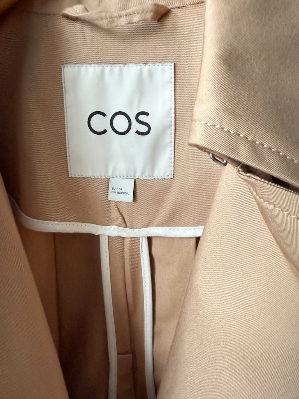 Хлопковый тренч Cos, XS