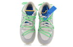 OFF-WHITE x Nike Dunk Low "The 50" NO.26 Green Lace Blue Buckle Low Panel Shoes Grey and White