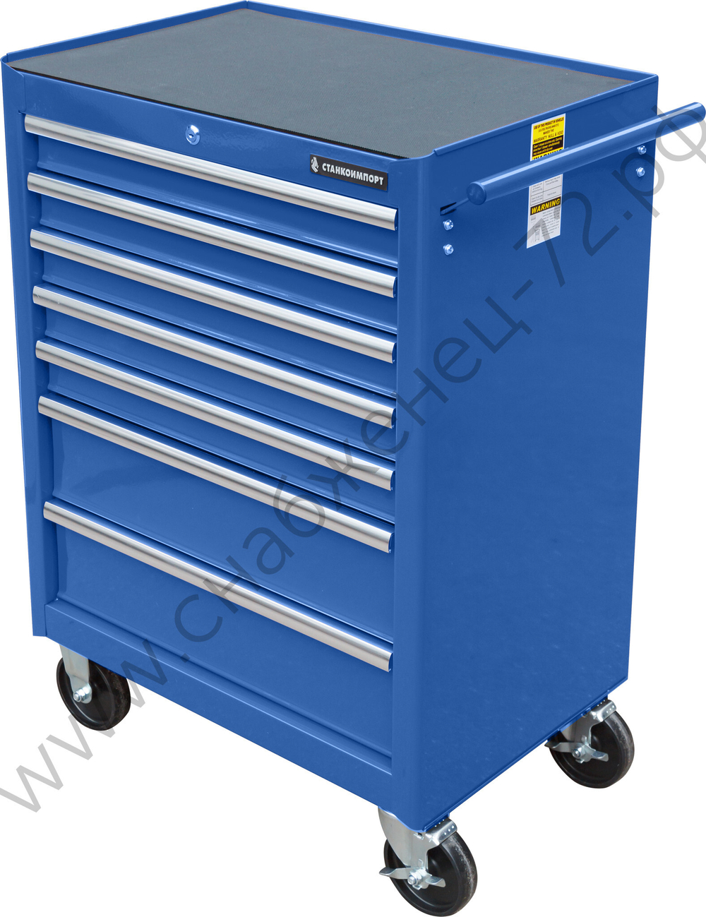 Тележка инструментальная для автосервиса с 7 ящиками, синего цвета