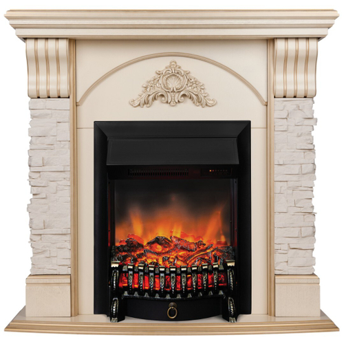 Электрокамин RealFlame Ottawa WT белое золото с очагом 3D Oregan