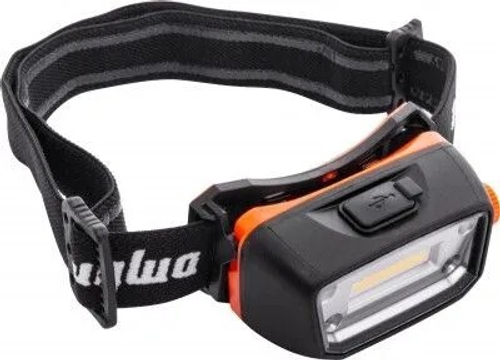 Фонарь налобный COB аккумуляторный 300 Лм с сенсором (OMBRA)