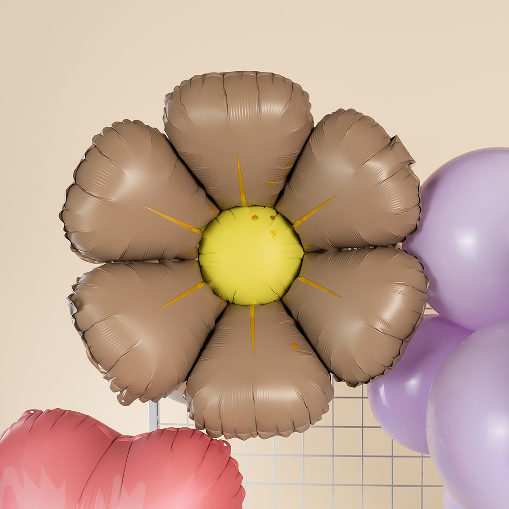 Фигура 25" Цветок, Ромашка (надув воздухом), Бежевый, Сатин Fl