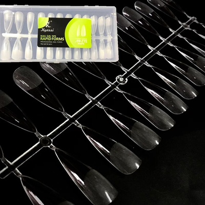 Типсы гелевые для наращивания ногтей Kyassi в боксе 240 шт Миндаль полуматовые