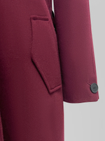 Пальто AsKins 091 однотонное на запах с поясом и пуговицами на рукавах