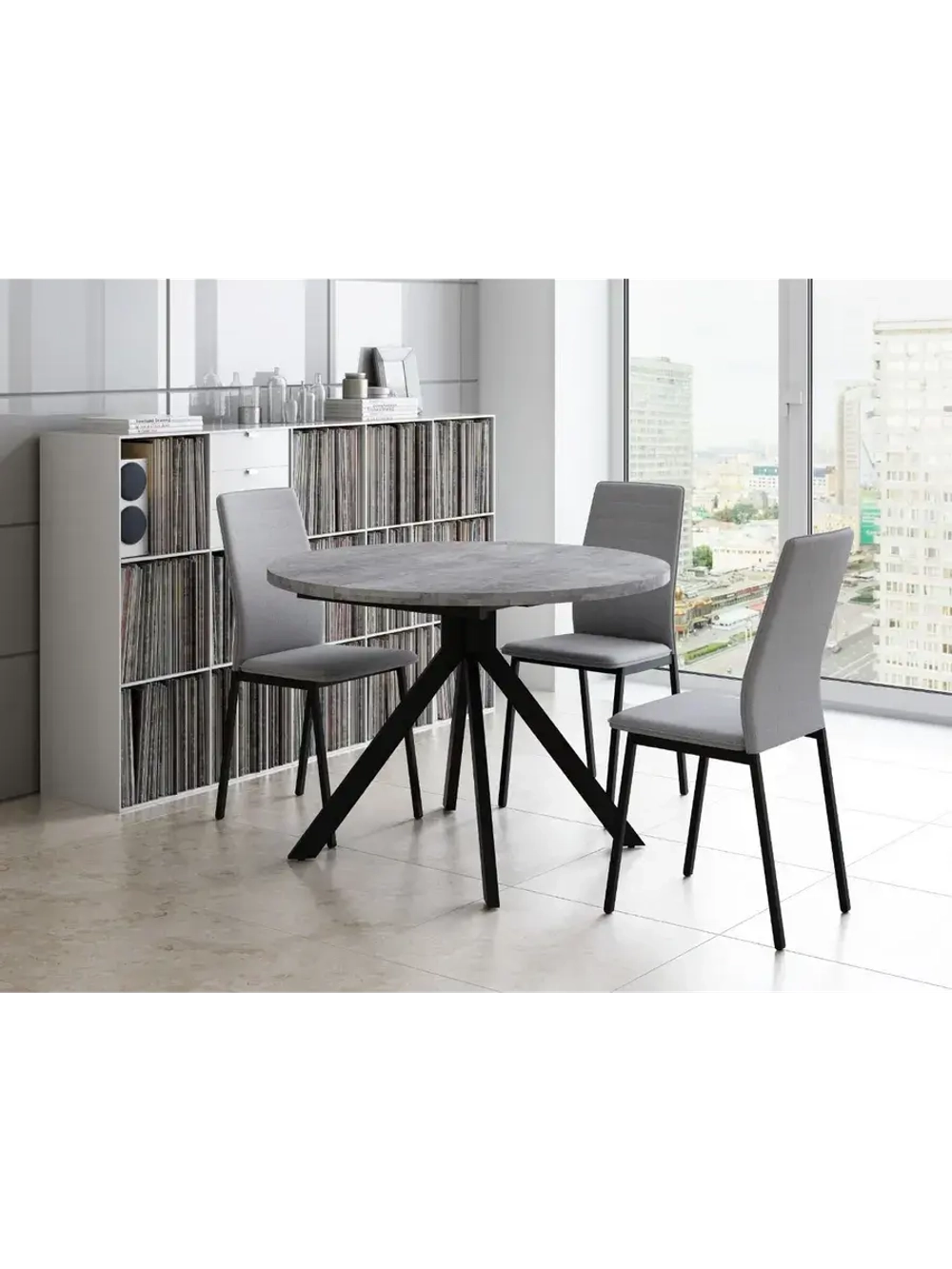 Стол кухонный обеденный круглый раздвижной 110х110х75,5 см