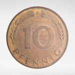 Germany, 10 Pfennigs, 1987, (Stuttgart Mint - "F"), VF