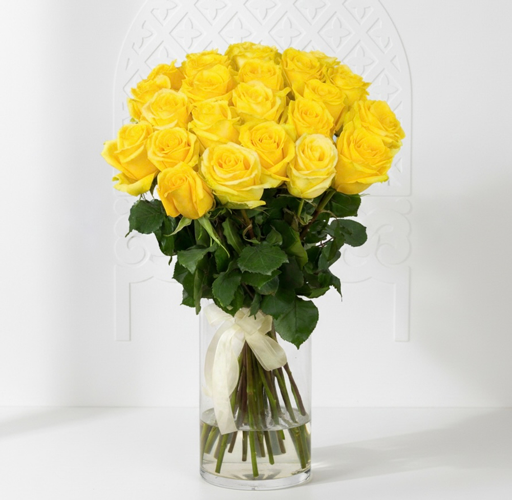 Голландские желтые розы "Mohana" (80 см)