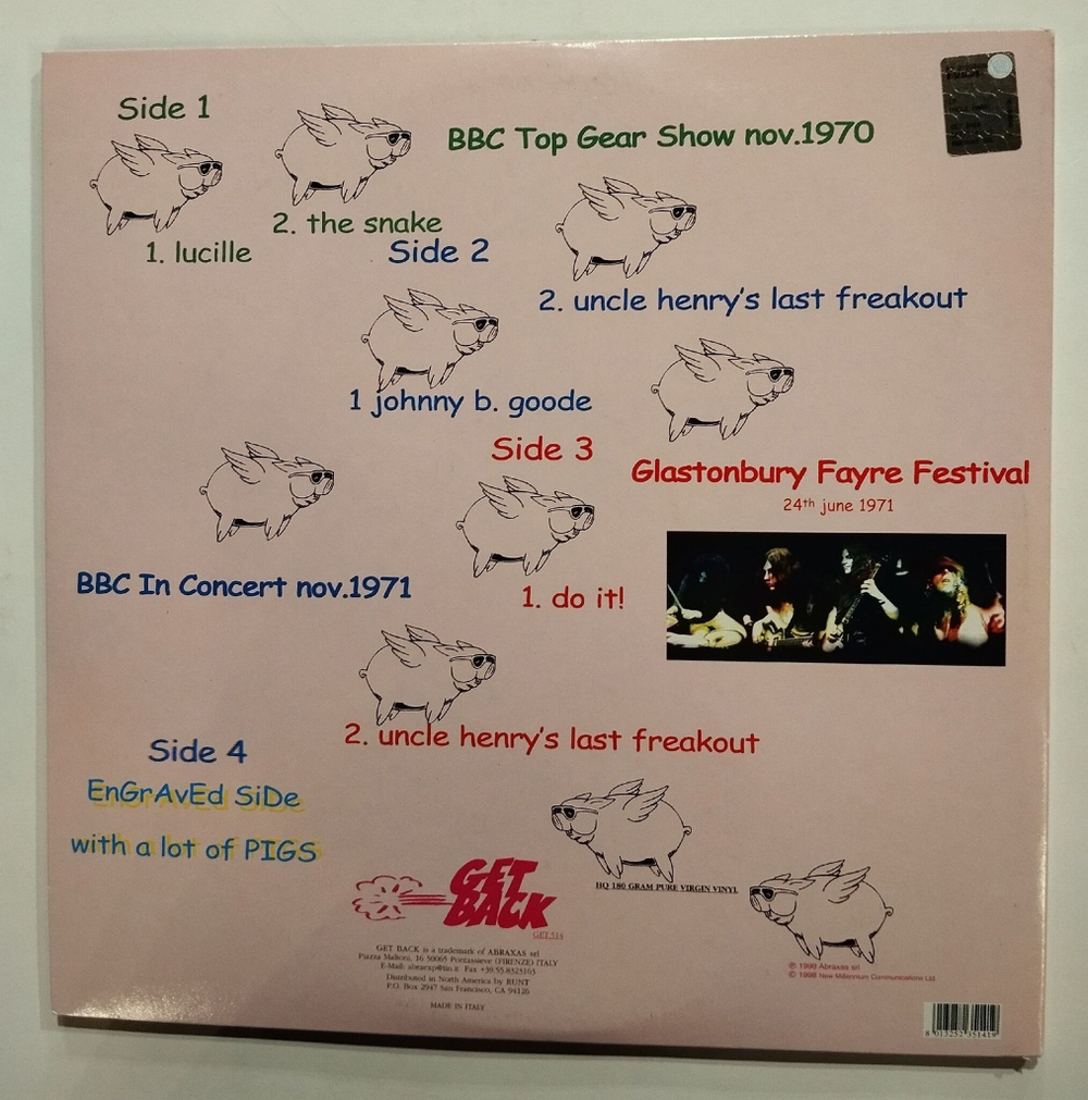 Винтажная виниловая пластинка LP Pink Fairies Uncle Harry (Italy 1998)