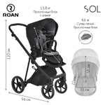 Детская коляска Roan Sol 3 в 1 с автокреслом Avionaut Silver Black RSL/1017 Raven/Black