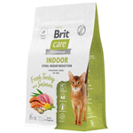 Сухой корм для взрослых домашних кошек с лососем и индейкой Cat Indoor Stool Odour Reduction BRIT CARE 0,4кг