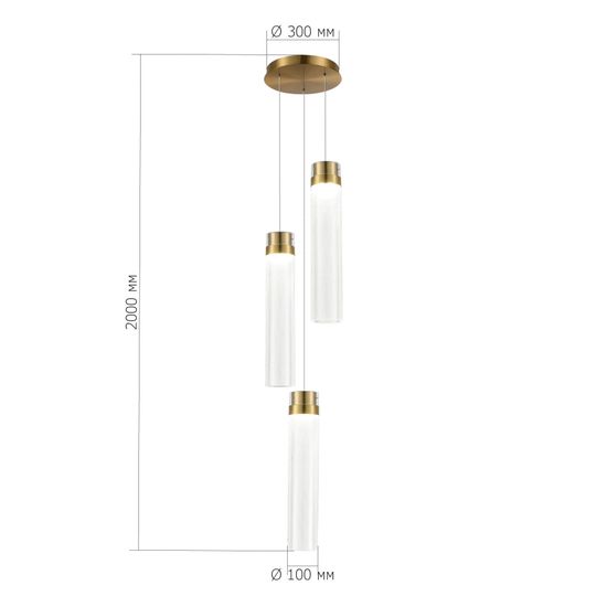 SL6236.303.03 Светильник подвесной ST-Luce Латунь/Прозрачный LED 3*12W 4000K CHAMPAGNE