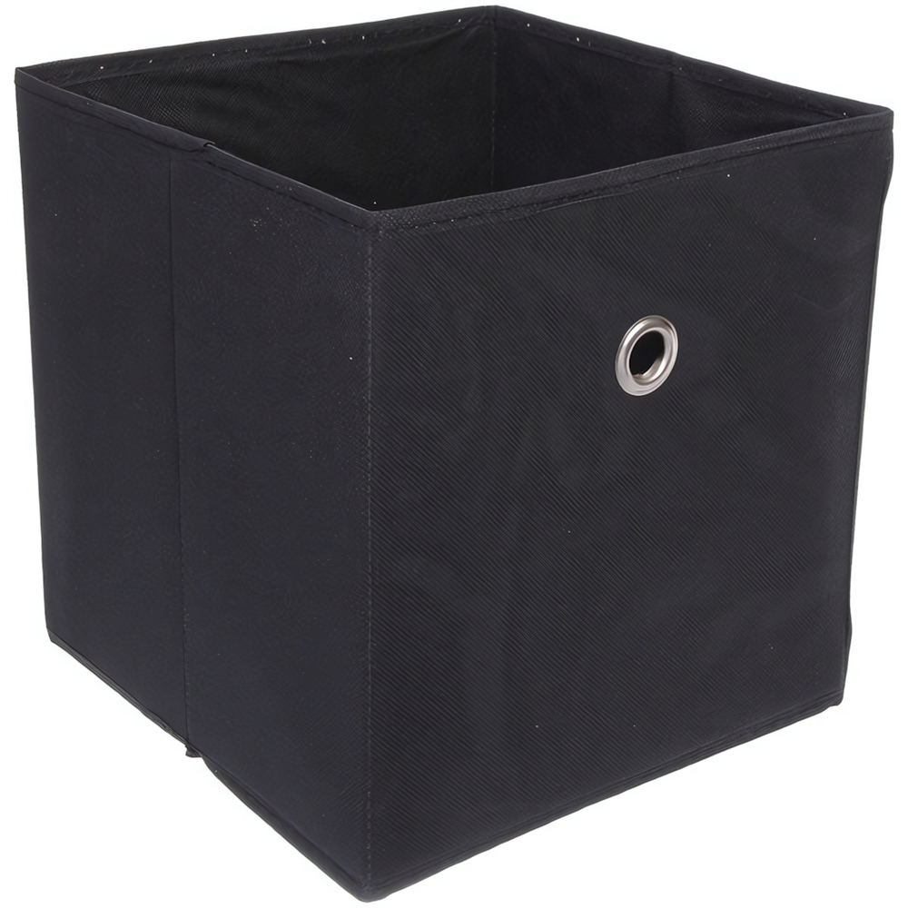 Короб - органайзер складной стеллажный для хранения вещей с ручками «УЮТДОМА», цвет черный, 28*27*28см