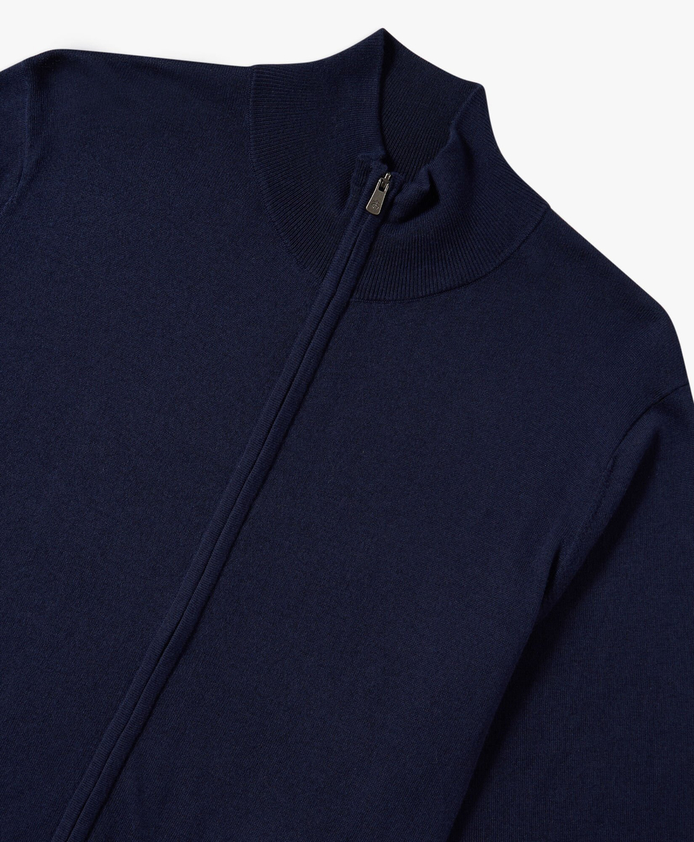 Brooks Brothers Кардиган на молнии из смеси шелка и кашемира, темно-синий