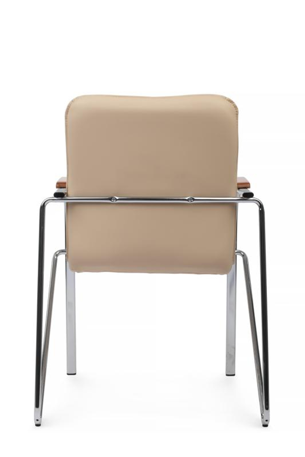 Стул Riva Самба с деревянными подлокотниками SMB-02H Хром гальв. Бежевый
