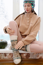 Флисовый свитшот с воротником-стойкой