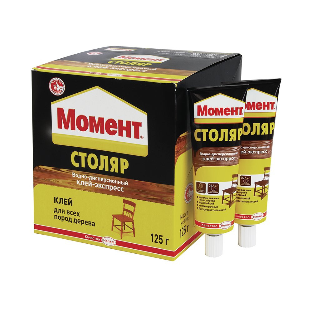 Клей Момент Столяр Экспресс светлое дерево 125 г в шоубоксе