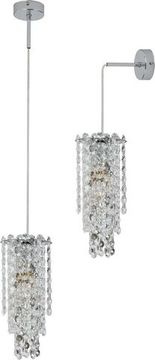 Светильник подвесной настенный 1*Е14 2187/09/01P хром Rain of Crystal Stilfort