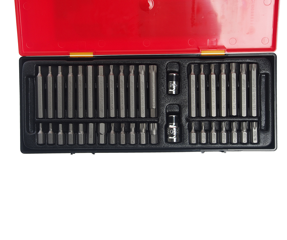 Набор бит 1/2" 3/8" SPLINE, TORX, HEX 40 предметов в кейсе JTC