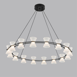 8341/54L LEDIO LN26 228 черный/прозрачный металл/акрил Люстра подвесная LED 54W 3000K 220V VINORA