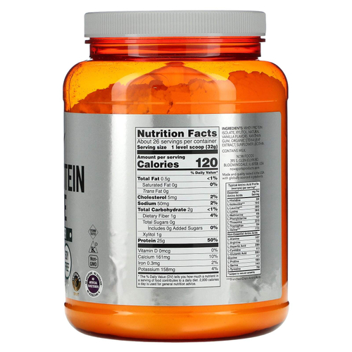 NOW Foods, Sports, изолят сывороточного протеина, кремовая ваниль, 816 г (1,8 фунта)