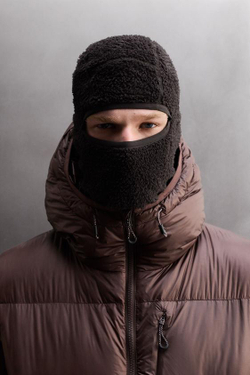 ZARA БАЛАКЛАВА ИЗ ФЛИСА С ТЕКСТУРОЙ ДЛЯ ЛЫЖ, ТЕМНО-КОРИЧНЕВЫЙ