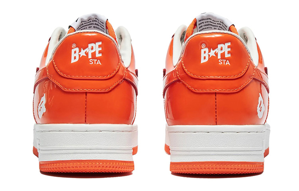 A Bathing Ape Bape Sta Patent Leather Orange