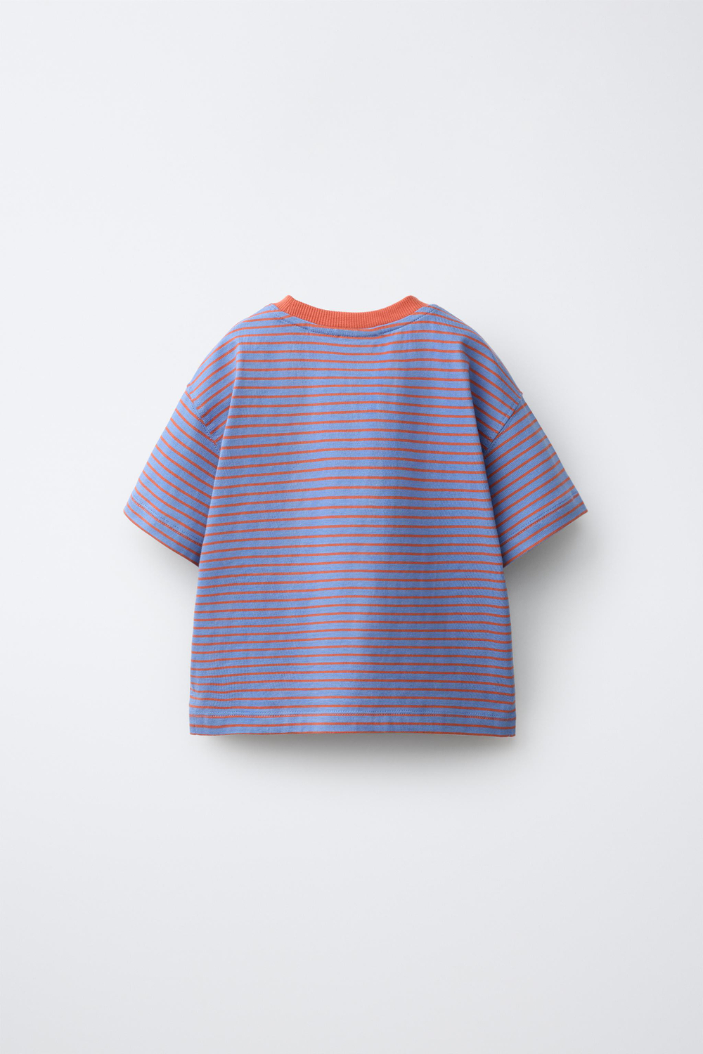 ZARA ФУТБОЛКА В ПОЛОСКУ, СТАЛЬНОЙ СИНИЙ