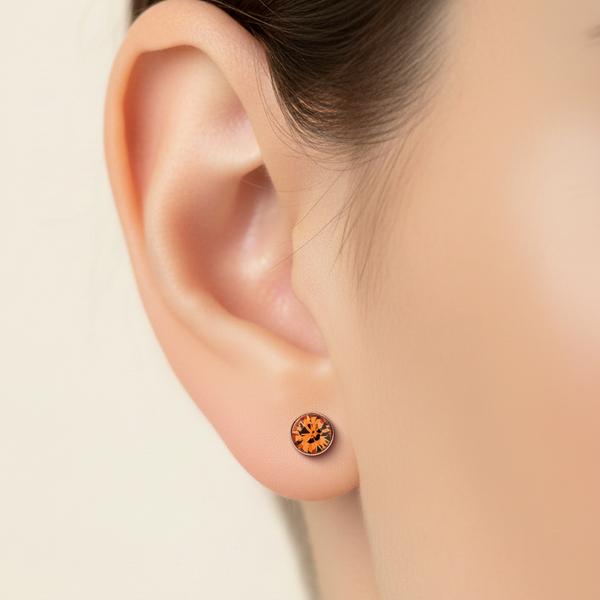 Серьги пусеты Fiore Luna Light Smoked Topaz SWE297 LST RG