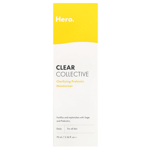 Hero Cosmetics, Clear Collective, очищающий увлажняющий крем с пребиотиками, 70 мл (2,36 жидк. унции)