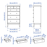 Комод с 6 ящиками - IKEA IDANAS/IDANÄS, 50x84х135 см, черный ИДАНЭС ИКЕА
