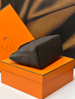 Женская сумка Hermes темно-коричневого цвета