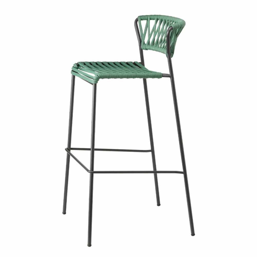 Стул барный плетеный Scab Design Lisa Filo, антрацит, ментоловый