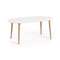 Oqui Раздвижной стол с белой столешницей и ножками из массива бука 90 (170) x 90 см
